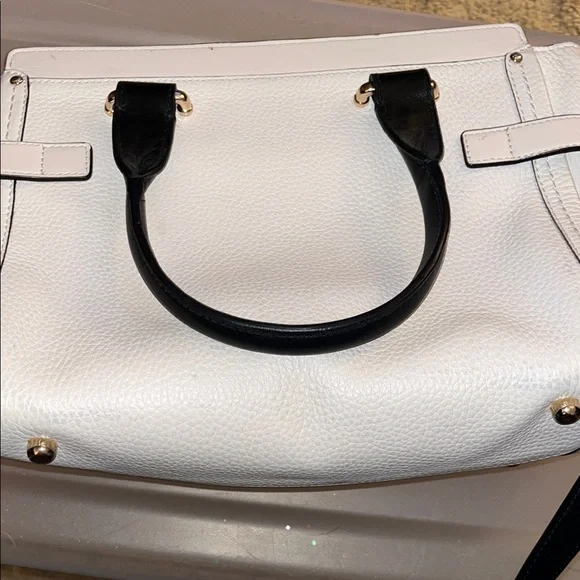 Coach Black and White Leather Satchel - Picture 4 of 5